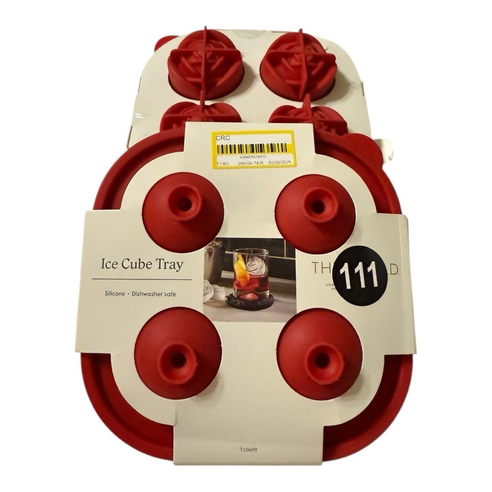 Set of 2 Threshold Silicone Rose Ice Cube Trays – Red